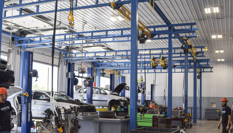 Automobile production line suspension crane